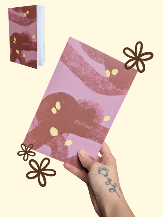 cahiers colorés art abstrait terracotta