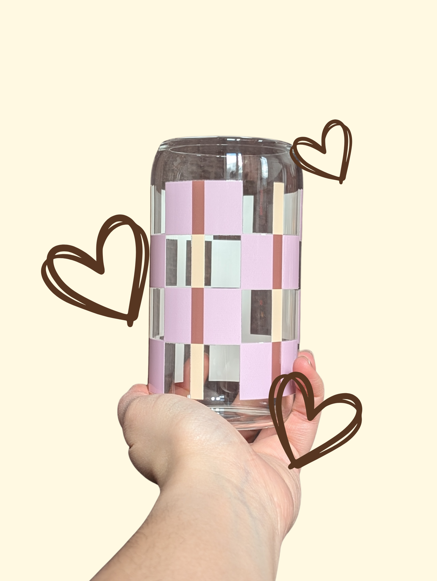 verre terracotta, rose et pêche