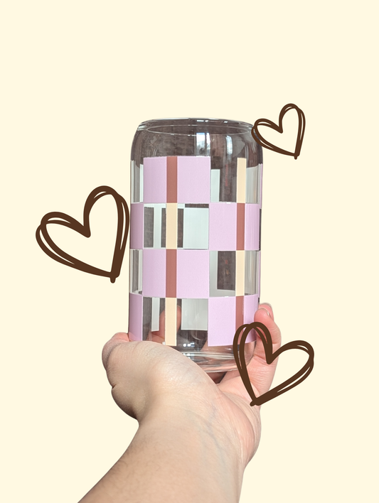 verre terracotta, rose et pêche