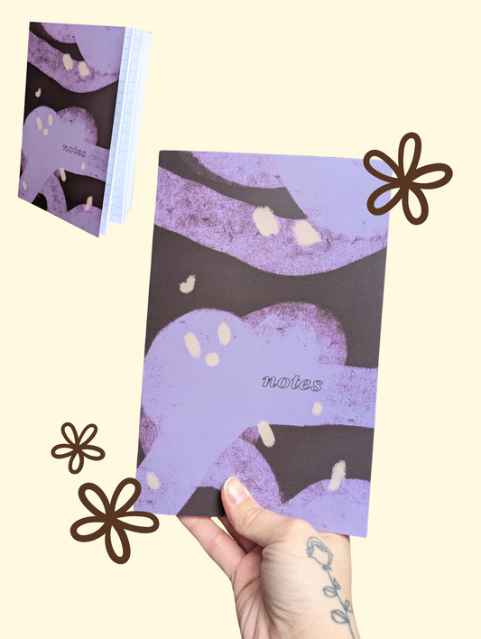 cahiers colorés art abstrait lilas