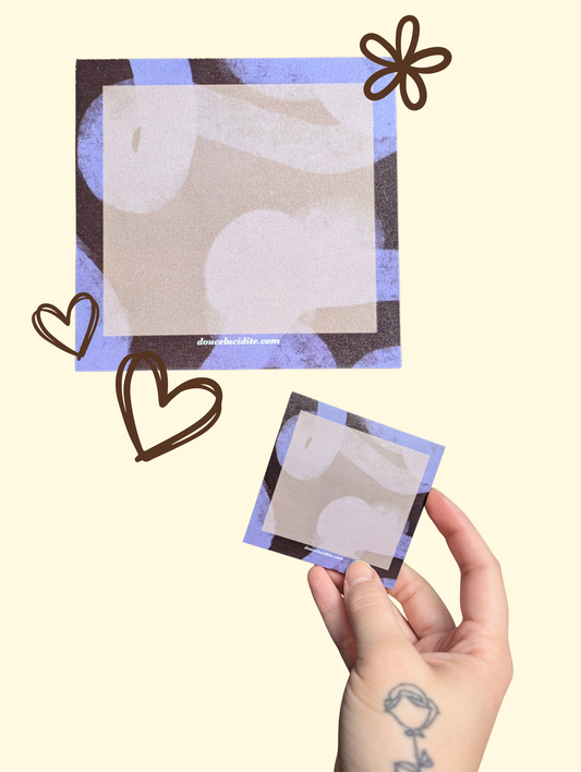 post-it art abstrait lilas