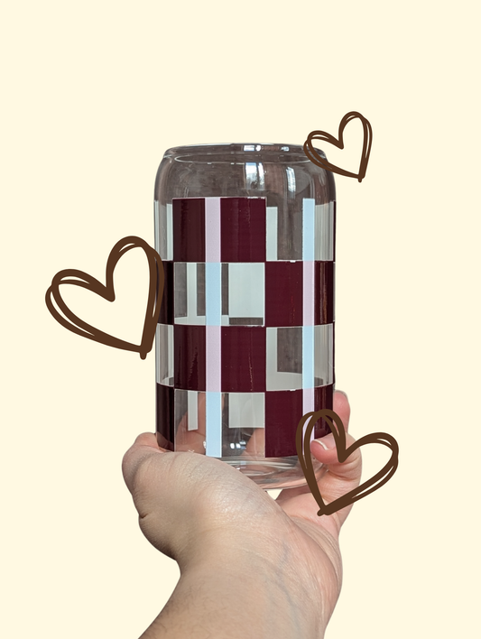 verre bourgogne, rose pâle et bleu pâle