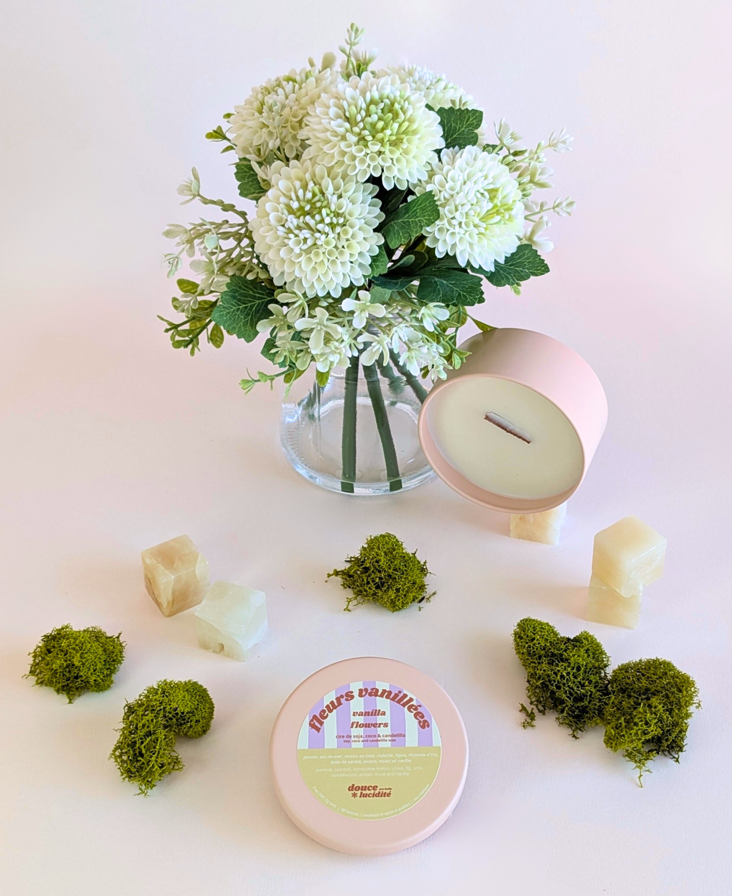 chandelle fleurs vanillées