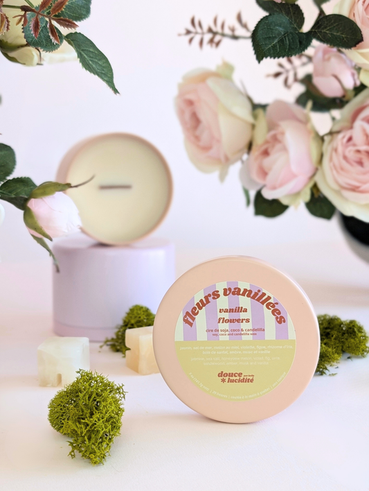 chandelle fleurs vanillées