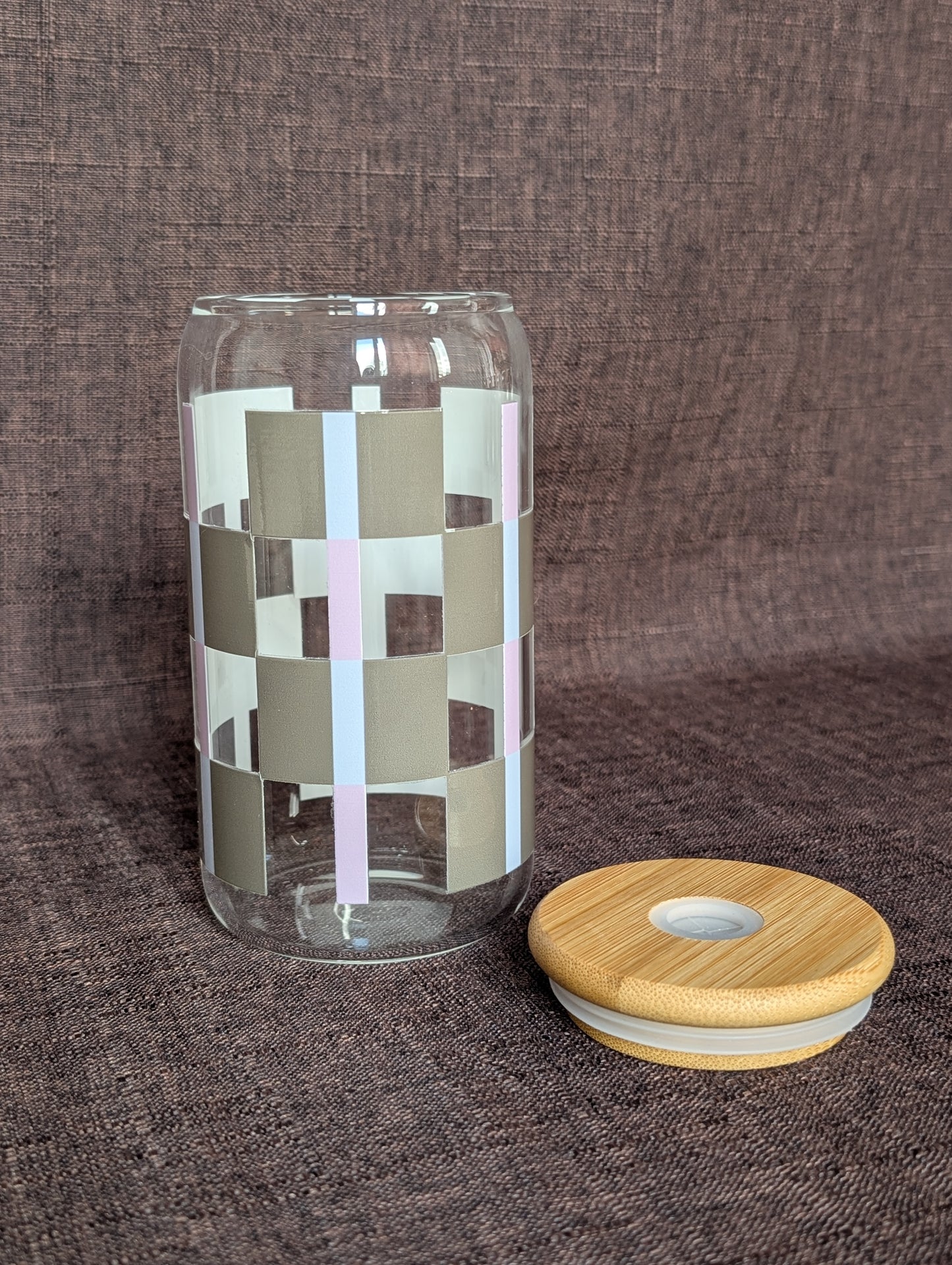 verre olive, rose et bleu pâle